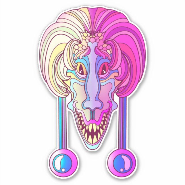 Dinosaurierkreatur Aufkleber (Vorderseite)