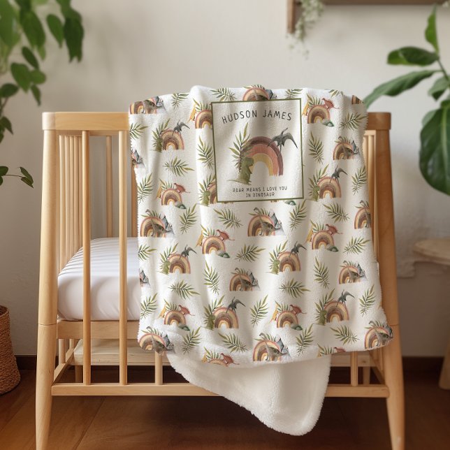 Dinosauriermuster | Monogram Sherpa Sherpadecke (Von Creator hochgeladen)