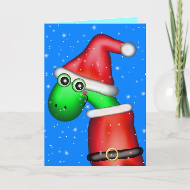 Dinosauriers erster Schneefall Feiertagskarte (Vorderseite)