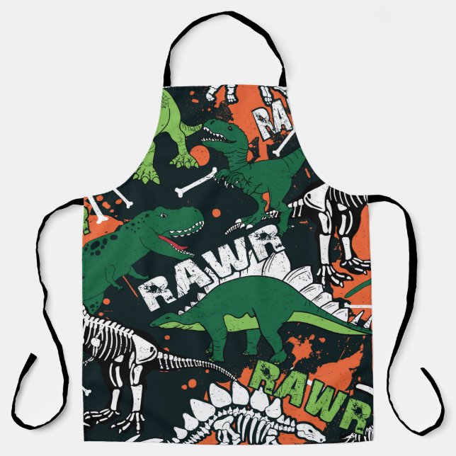 Dinosaurierskelett. Vintage Grunge Schürze (Vorderseite)