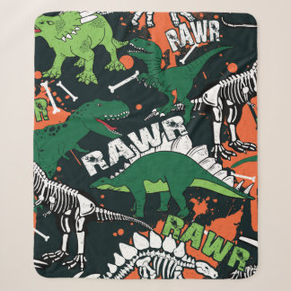 Dinosaurierskelett. Vintage Grunge Sherpadecke