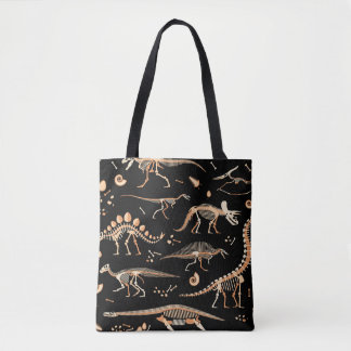 Dinosaurierskelette, Fossilien, Vintages Muster.