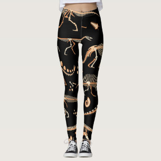 Dinosaurierskelette, Fossilien, Vintages Muster. Leggings