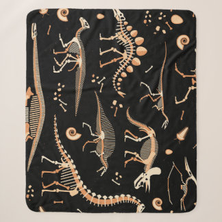 Dinosaurierskelette, Fossilien, Vintages Muster. Sherpadecke