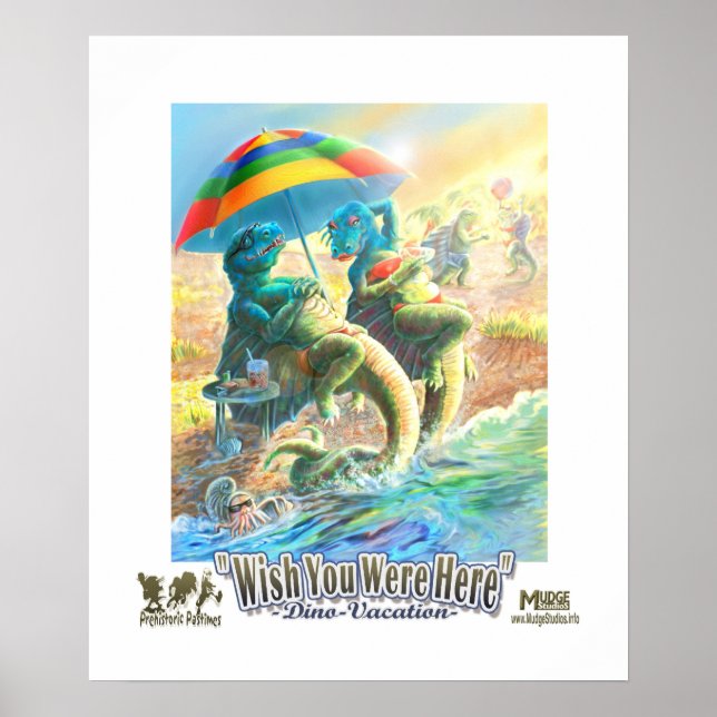 Dinosaurierurlaub wünscht, Sie wären hier Poster (Vorne)