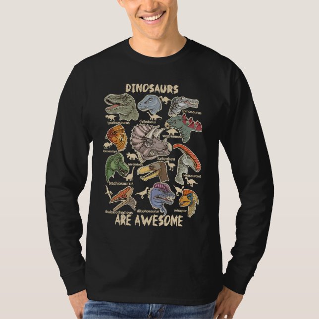 Dinosaurs are Awesome Dino Identification Kids Boy T-Shirt (Vorderseite)