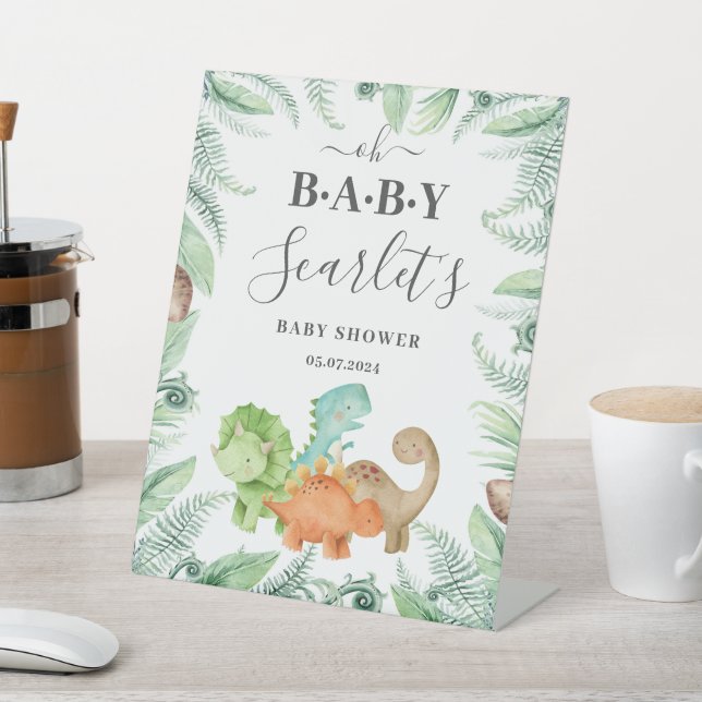 Dinosaurs Baby Shower Welcome Sockelschild (In SItu)
