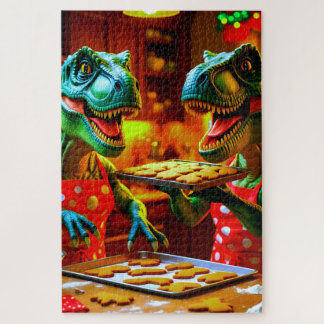 Dinosaurs baking gingerbread cookies puzzle