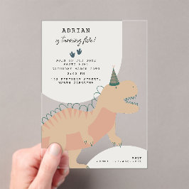 Dinosaurs Boho Prehistoric Party Animals Birthday Acryleinladungen