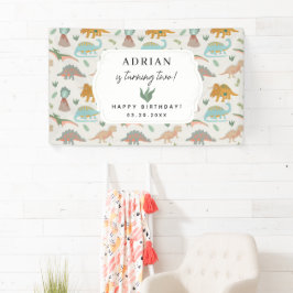 Dinosaurs Boho Prehistoric Party Animals Birthday Banner