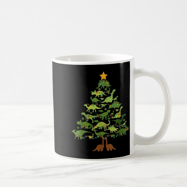 Dinosaurs Christmas Kids Christmas Tree Funny Love Kaffeetasse (Rechts)
