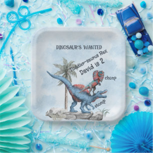 DINOSAUR's GEWOLLT 2-jähriger Geburtstag Pappteller