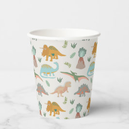 Dinosaurs Kids Hand Drawn Boho Dinosaur Pattern Pappbecher