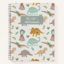 Dinosaurs Kids Hand Drawn Boho Dinosaur Sketchbook Notizbuch