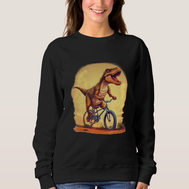 Dinosaurs loves Bikes and bicycle Sweatshirt (Vorderseite)