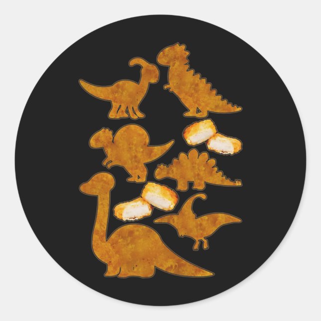 Dinosaurs Nug Life Dino Funny Chicken Nuggets Runder Aufkleber (Vorderseite)