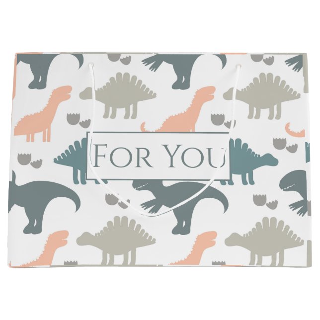 Dinosaurs Pattern Große Geschenktüte (Vorderseite)