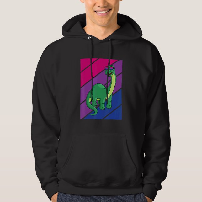 Dinosaurs Pride Bisexual Flag LGBTQ Proud Ally Pri Hoodie (Vorderseite)