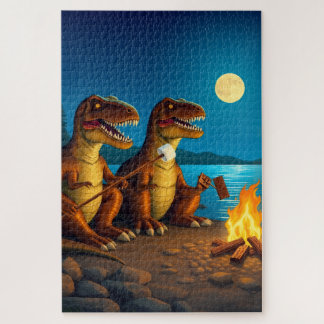 Dinosaurs roasting marshmallows puzzle