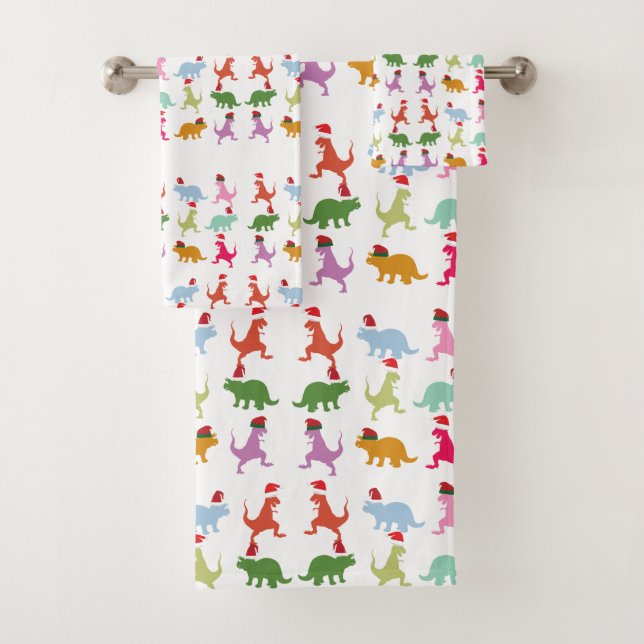 Dinosaurs Santa Mood Badhandtuch Set (Insitu)
