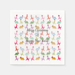 Dinosaurs Santa Mood Serviette