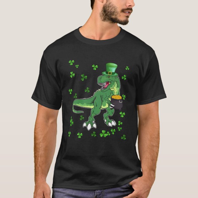 Dinosaurs  Shamrock Irish Lucky St Patricks Day C T-Shirt (Vorderseite)