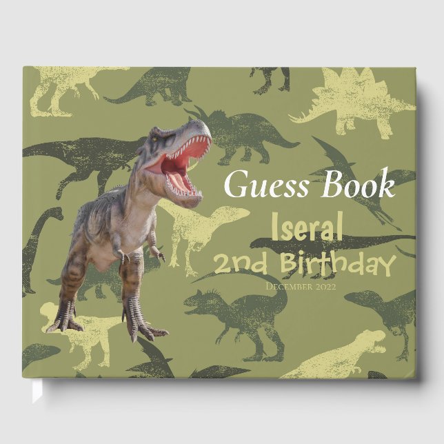 Dinosaurs T Rex Jurassic World Gästebuch (Vorderseite)