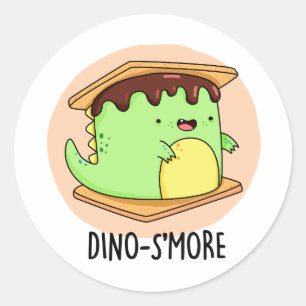 Dinosmore Funny Dinosaur Pun Runder Aufkleber