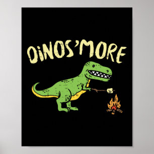 Dinosmore Lustiger Dino Smore Camping Dinosaur Cam Poster