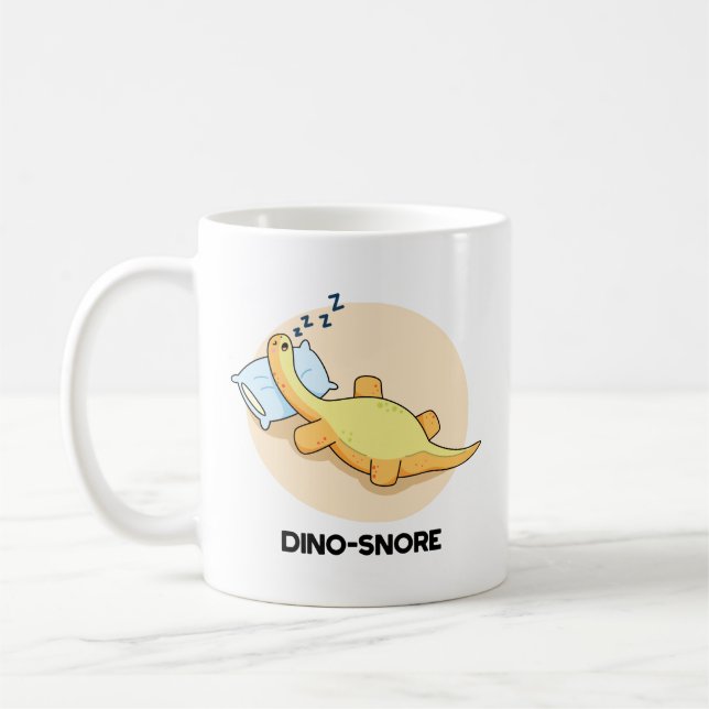 Dinosnore Funny Sleeping Dinosaurier Pun Kaffeetasse (Links)
