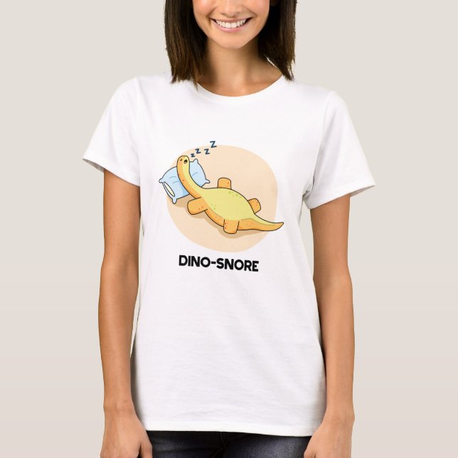 Dinosnore Funny Sleeping Dinosaurier Pun T-Shirt (Vorderseite)