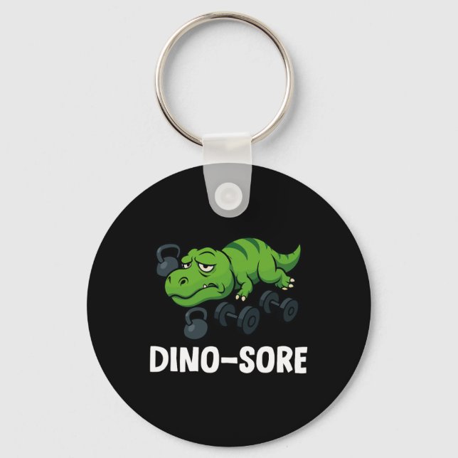 Dinosore Funny T-rex Gym Workout Schlüsselanhänger (Vorderseite)