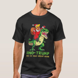 Dinotrump Funny Trump Riding Dinosaur Christmas Sa T-Shirt