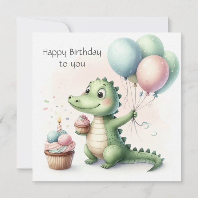 dinozaur birthday Personalize Custom Karte (Vorderseite)