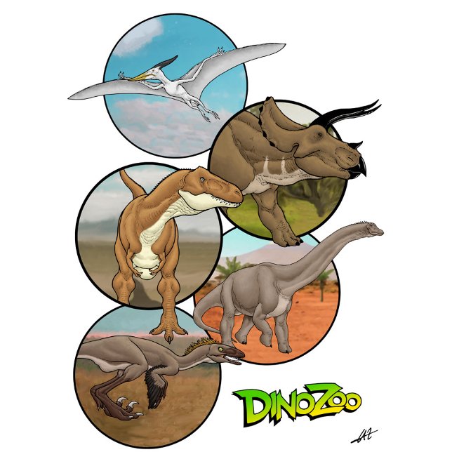 DinoZoo Dinosaurier Collage T-Shirt (Von Creator hochgeladen)