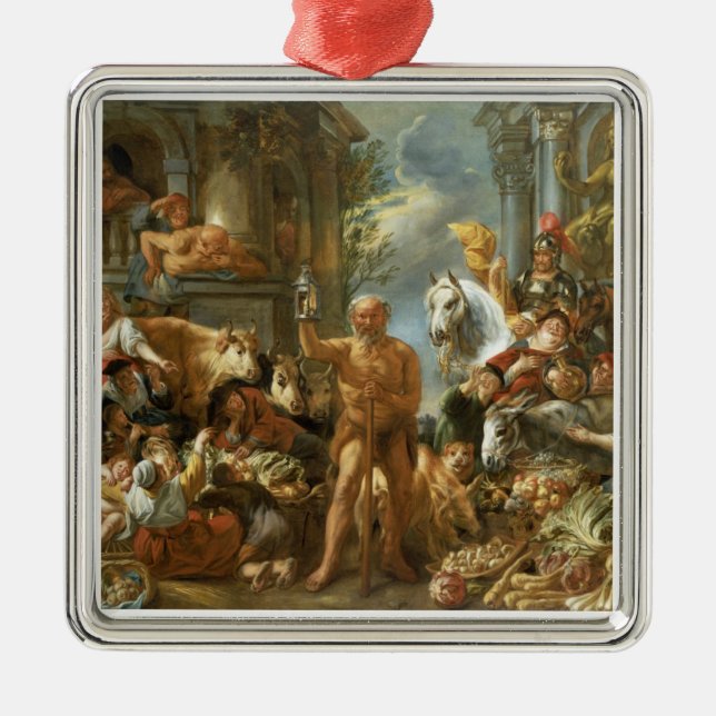 Diogenes, der nach einem ehrlichen Mann, c.1650-55 Ornament Aus Metall (Vorne)