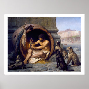 Diogenes & Dogs Poster Print von Gérôme