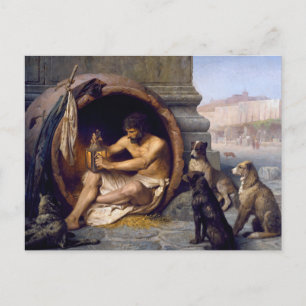 Diogenes, umgeben von Hunden - von Jean Leon Gerom Postkarte