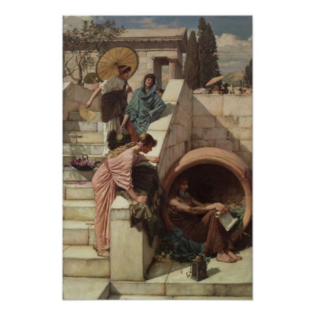 Diogenes von John William Waterhouse Poster (Vorderseite)