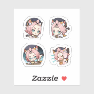 Diona Genshin Impact 4er Sticker Set Extra Pa