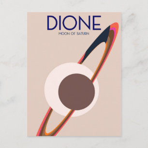 Dione - Der Mond der Saturn-Weltraumkunst Postkarte