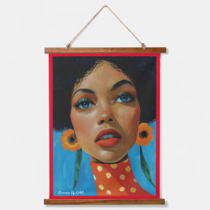 Dionne von KAB Wood Topped Wall Tapestry Wandteppich Mit Holzrahmen