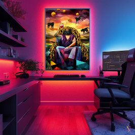 Dionysos - Minimalistische kubistische Legende - W Poster