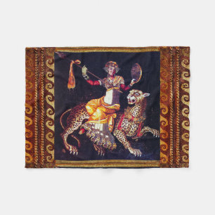 DIONYSOS MIT EINEM SPEER REITEND AUF EINEM LEOPARD FLEECEDECKE