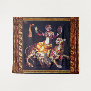 DIONYSOS MIT EINEM SPEER REITET AUF LEOPARD Griech Wandteppich