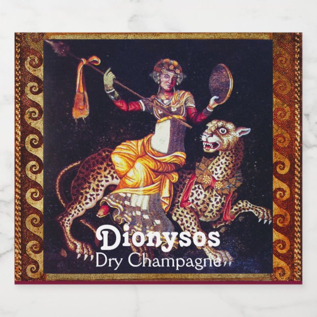 DIONYSOS MIT EINER SPEAR REITENDEN LEOPARD-griechi (Einzelnes Label)