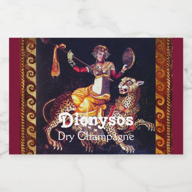 DIONYSOS MIT EINER SPEAR REITENDEN LEOPARD-griechi (Einzelnes Label)