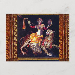 DIONYSOS MIT EINER SPEAR REITENDEN LEOPARD-griechi Postkarte
