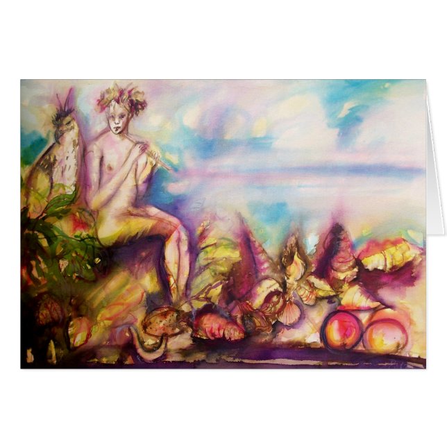DIONYSUS , Flute mit Muscheln und Obst spielen (Vorderseite (Horizontal))