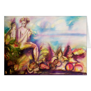 DIONYSUS ,Playing Flute with Sea shells and Fruits